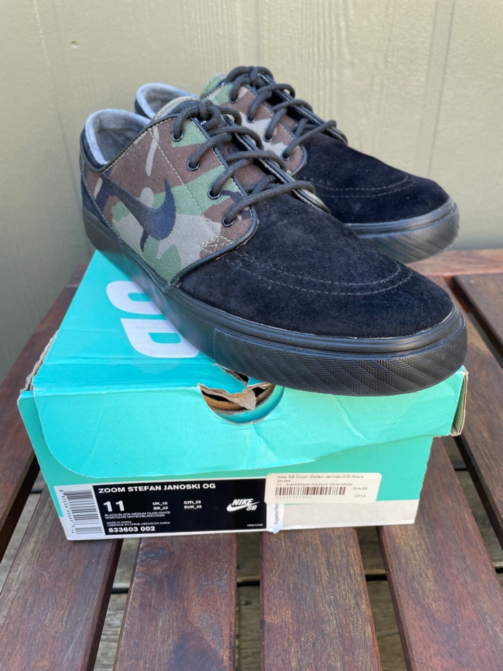 Nike Men’s Zoom Stefan Janoski in Black and Camo